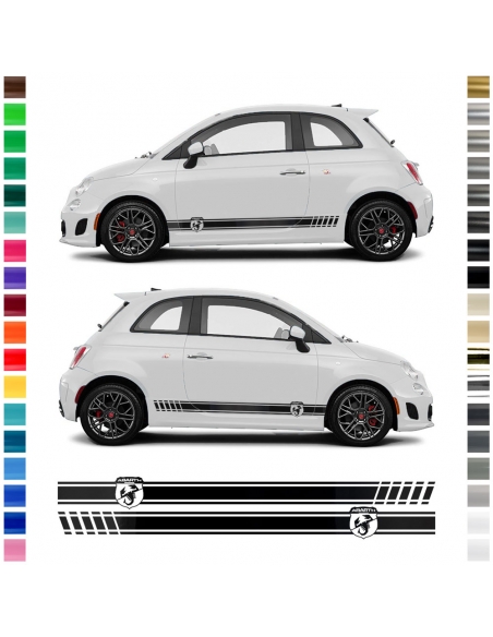 "Transform Your Fiat 500 595 with Skorpion Sticker - Side Stripe