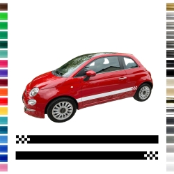 "Karo Seitenstreifen Set für Fiat 500 in Wunschfarbe - Stilvoll und