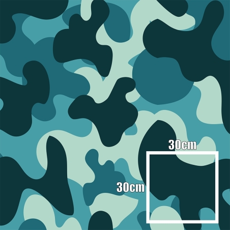 "Design Auto-Folie Türkis Camouflage 3D Car-Wrapping blasenfrei 1500x150cm"