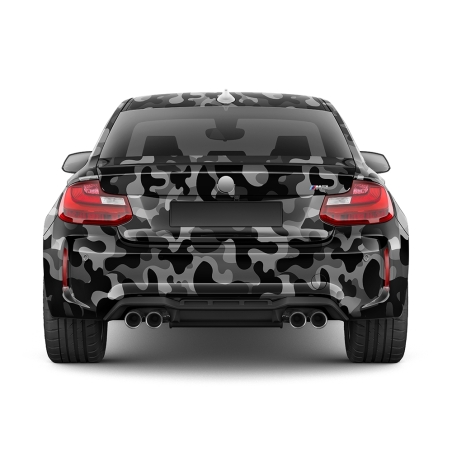 "Design Auto-Folie Schwarz/Grau Camouflage 3D Car-Wrapping blasenfrei 1500x150cm"