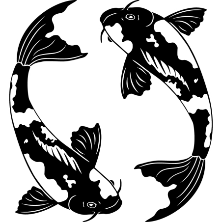 Yin & Yang Koi Aufkleber in Wunschfarbe Auto-Dress