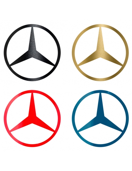 Hochwertiger Mercedes-Stern Spiegel Aufkleber | 35x35mm | Wunschfarbe