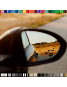 "Hang Loose Spiegel Aufkleber - Individuelle Autospiegel in 40x26mm -