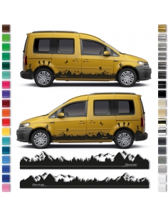 Berg-Landschaft Aufkleber - Seiten-Streifen Set für Van & Caddy | Wu