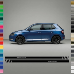 side stripe set/décor suitable for Skoda Fabia in desired color