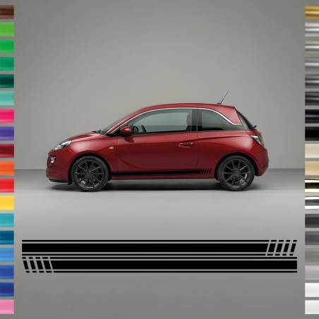 "Clean" Sticker - side stripe set/décor suitable for Opel Adam in desired color