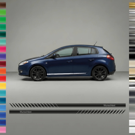 Seitenstreifen passend für Fiat Bravo mit Wunschtext