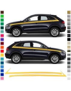 Audi Q3 Seiten-Streifen Set in Wunschfarbe - Personalisiere deinen Lo