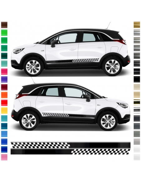 Sticker - side stripe set/décor suitable for Opel Crossland X in desired color