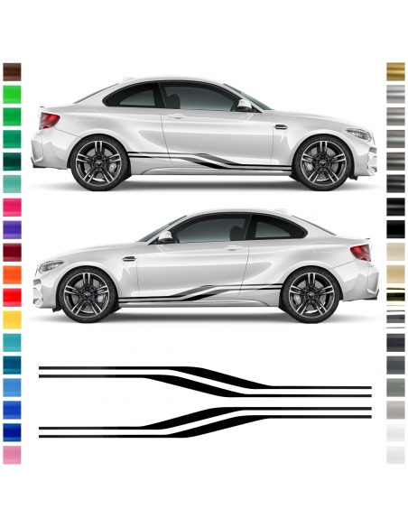 "Double Stripe" sticker set/décor universal matching in desired color