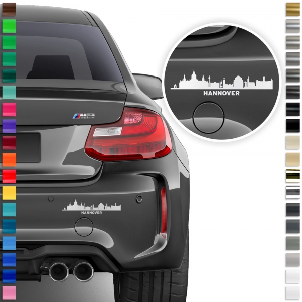 "Hannover Aufkleber Set: Individuell gestaltbar in Wunschfarbe für e