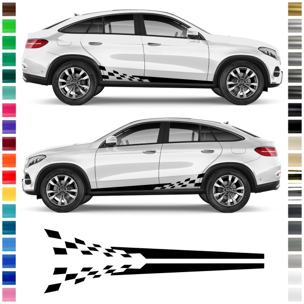 "Zielflagge Aufkleber Set - Universell passend, in Wunschfarbe"