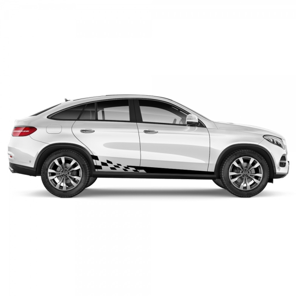 "Zielflagge Aufkleber Set - Universell passend, in Wunschfarbe"