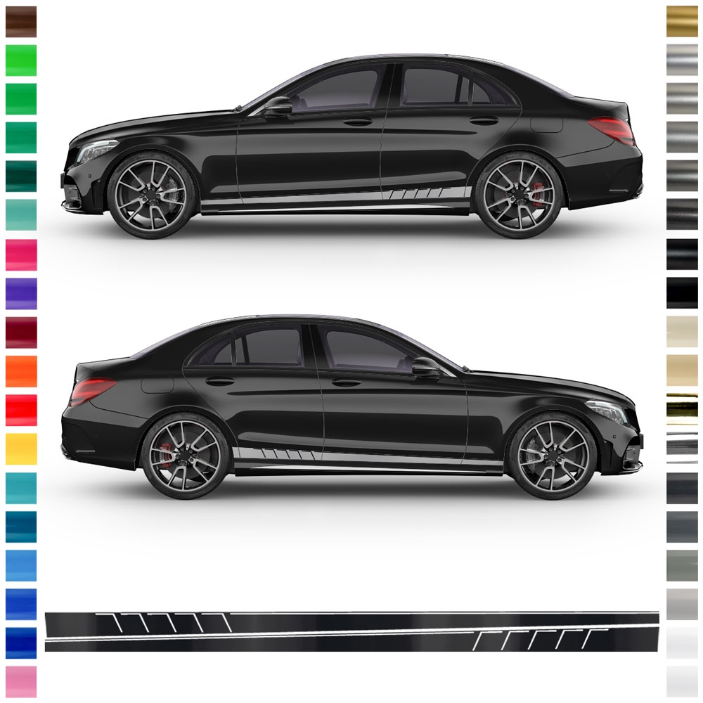 Sticker - side stripe set/décor suitable for Mercedes-Benz C-Class W204 in  desired colour