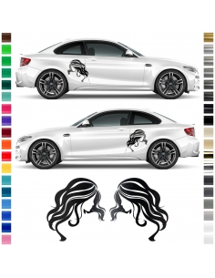 "Young Woman" Sticker Set/Décor universal matching in desired color
