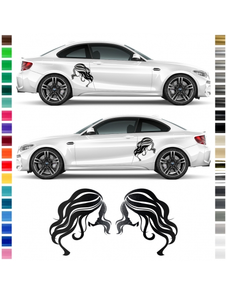 "Young Woman" Sticker Set/Décor universal matching in desired color