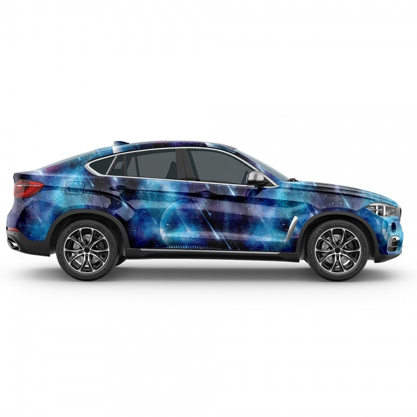 Galaxy-Design Autofolie: 3D Car Wrapping mit Luftkanälen