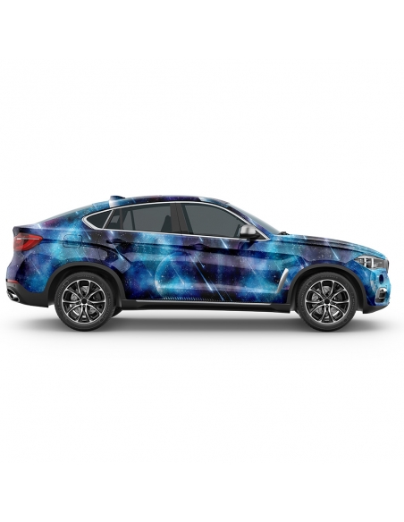 Galaxy-Design Autofolie: 3D Car Wrapping mit Luftkanälen