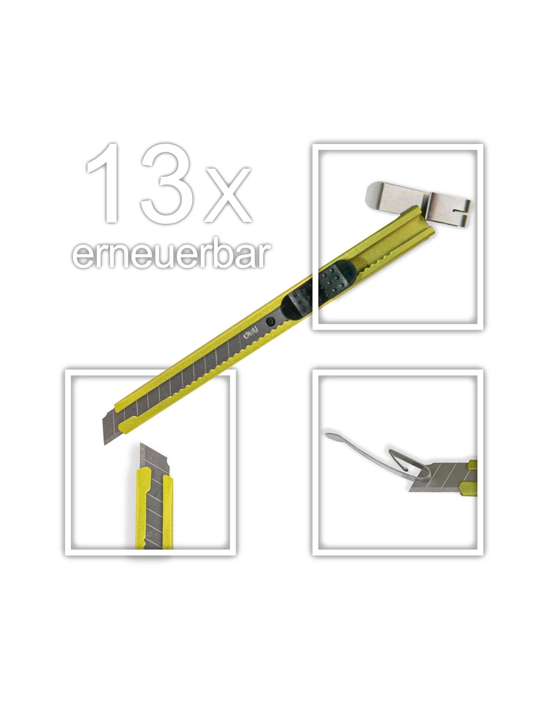 10x Edelstahl Cuttermesser Deli SK5 mit 9mm 30° Klinge Folierer Grafikmesser 