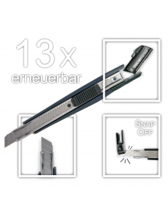 Edelstahl Cutter-Messer Deli SK5 - ultrascharfe 9mm Klinge (Schwarz) 