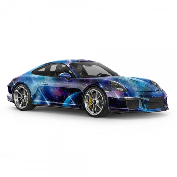 Galaxy-Design Autofolie: 3D Car Wrapping mit Luftkanälen
