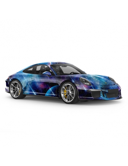 Galaxy-Design Autofolie: 3D Car Wrapping mit Luftkanälen
