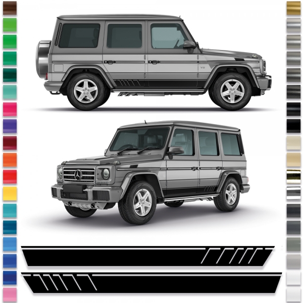 Auto-Dress side strip sticker set/décor suitable for Mercedes G-Class Edition 463 in desired color