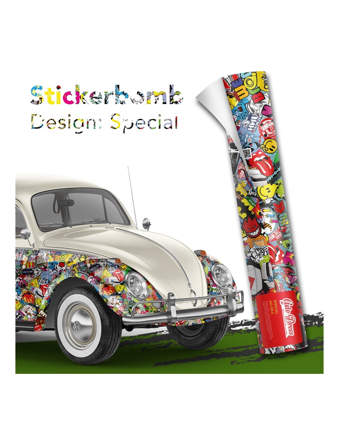 3D Car Wrapping mit Luftkanälen,Logos /& Marken Special-XL Stickerbomb Autofolie