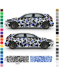 Sticker set/décor suitable for various sports cars in desired color - Motif: Triangles