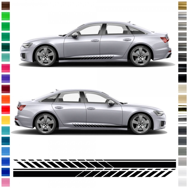 Sticker - side strip set/décor suitable for Audi A6 in desired color