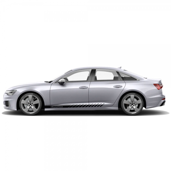 "Audi A6 Aufkleber: Individuelles Seiten-Streifen Set - Wunschfarbe,