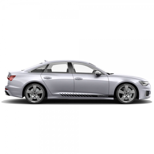 "Audi A6 Aufkleber: Individuelles Seiten-Streifen Set - Wunschfarbe,