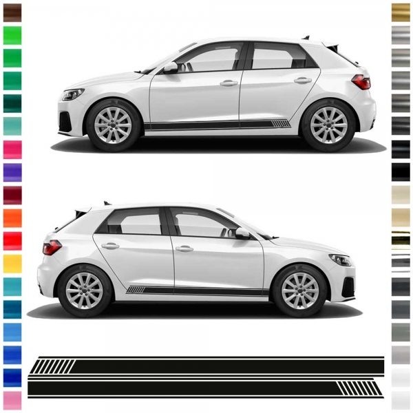 Sticker - side stripe set/décor suitable for Audi A1 Quattro in desired color