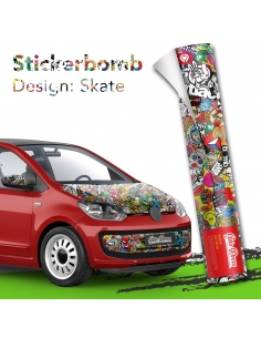 Stickerbomb Skate Autofolie - 3D Car Wrapping mit Luftkanälen