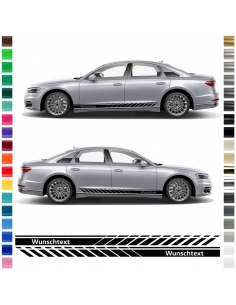 Side stripe set/décor suitable for Audi A8 in desired color with desired text