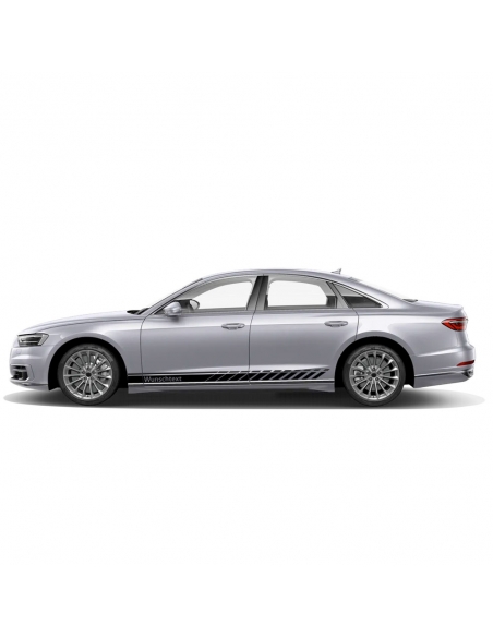 Side stripe set/décor suitable for Audi A8 in desired color with desired text