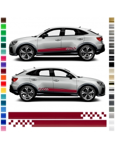 "Audi Q3 Seiten-Streifen Set: Customize Your Ride with Colorful Aufkl