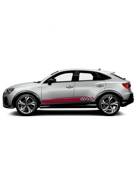 "Audi Q3 Seiten-Streifen Set: Customize Your Ride with Colorful Aufkl