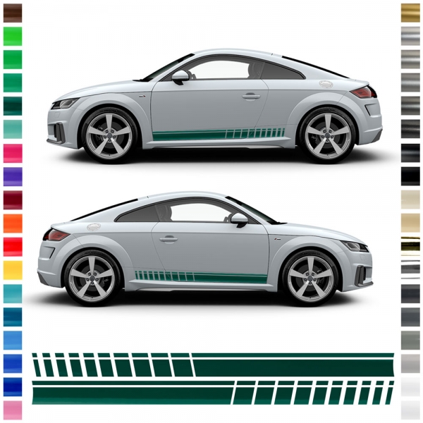 Audi TT Seiten-Streifen Set - Aufkleber in Wunschfarbe
