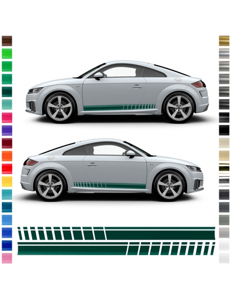 Audi TT Seiten-Streifen Set - Aufkleber in Wunschfarbe | Stilvoller D