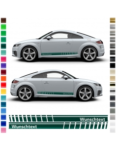 Side stripe set/décor suitable for Audi TT in desired color with desired text