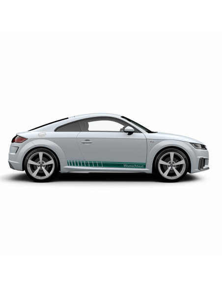 Side stripe set/décor suitable for Audi TT in desired color with desired text