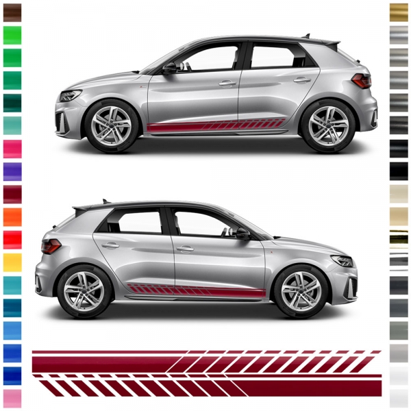 Audi A1 Seiten-Streifen Set - Individueller Style in Wunschfarbe