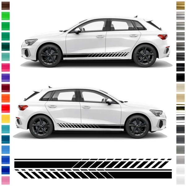 Side stripe set/décor suitable for Audi A3 in desired color