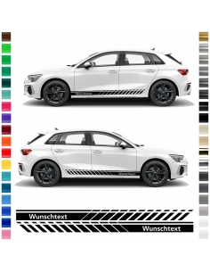 Side stripe set/décor suitable for Audi A3 in desired color with desired text