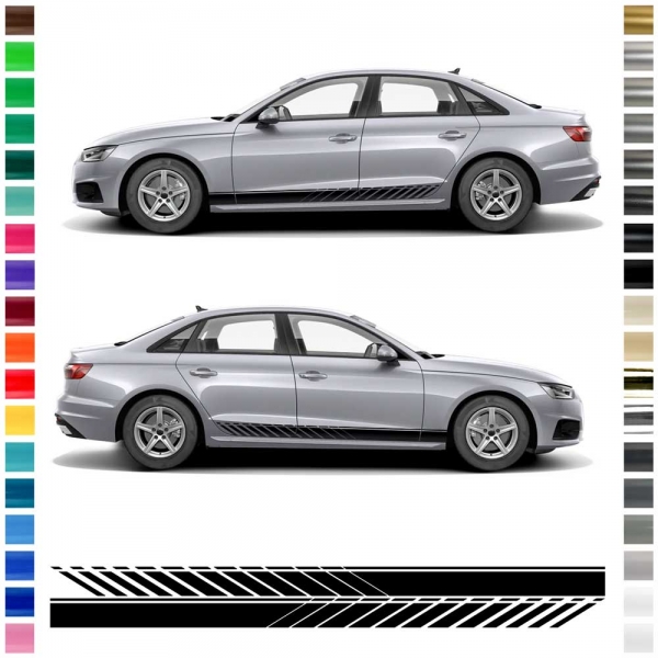 Side stripe set/décor suitable for Audi A4 in desired color