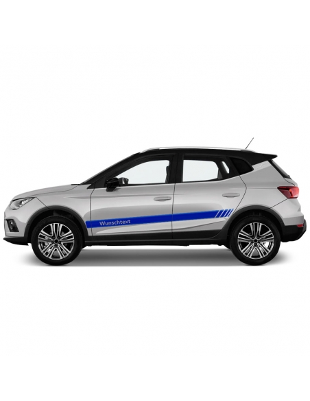 Sticker - side stripe set/décor suitable for Seat Arona in desired color with desired text
