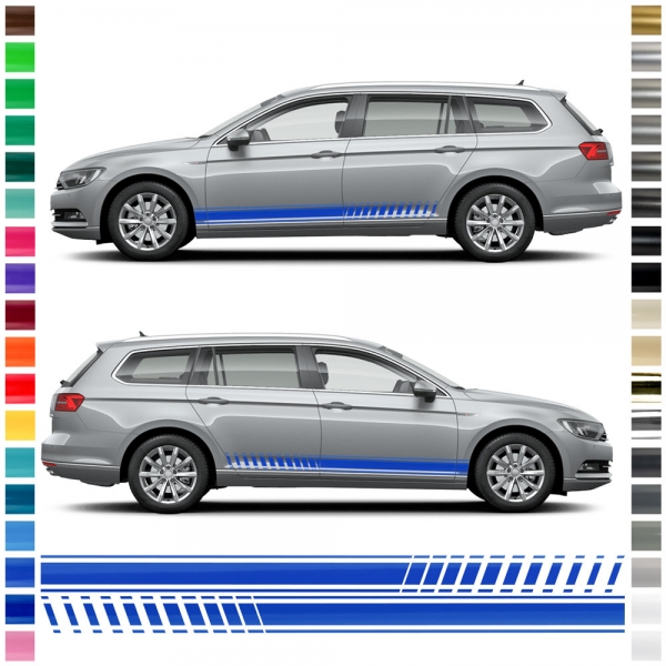 Passat Seiten-Streifen Set: Individuelle Aufkleber in Wunschfarbe