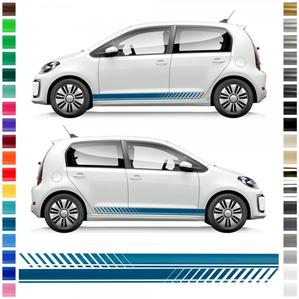 "Clean" Seitenstreifen Set/Dekor passend für Volkswagen / VW E-UP in Wunschfarbe