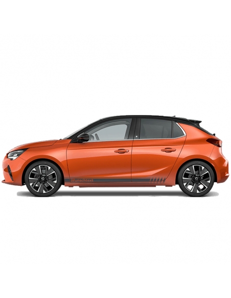Opel Corsa Seiten-Streifen Set - Wunschfarbe, Wunschtext | Perfektes 